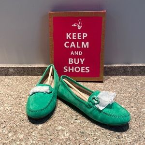 Patricia Green loafers NWOT Driving or driver Mocs moccasins bright green sz 7